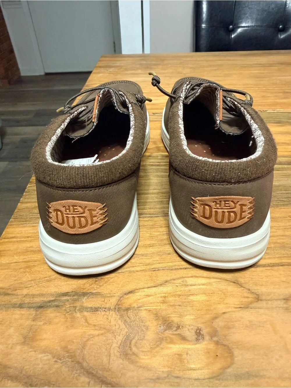 Men's Hey Dude Casual Brown Slip-On Lace Shoes